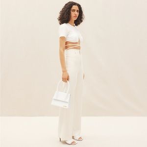 NWT Jacquemus Le Grand Chiquito Top Handle Shoulder Bag Crossbody White